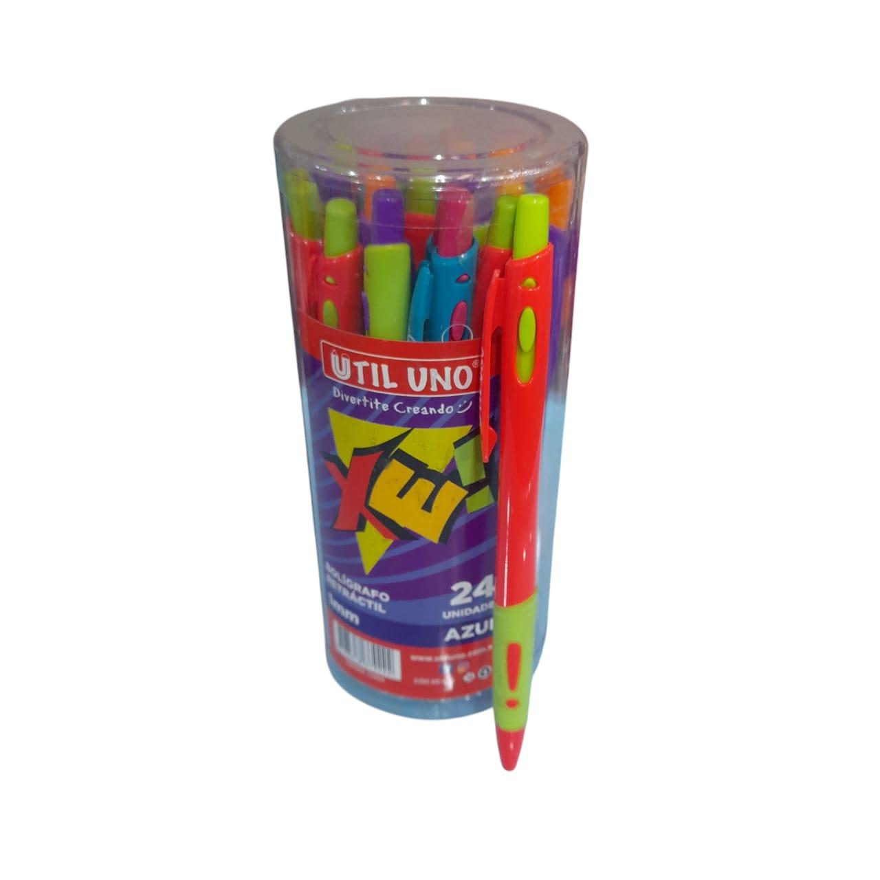 BIROMES RETRACTIL TINTA AZUL X UNIDAD UTIL UNO