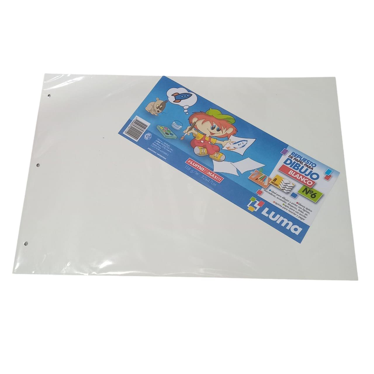 REPUESTO DE HOJAS CANSON PARA DIBUJO N*6 BLANCO LUMA