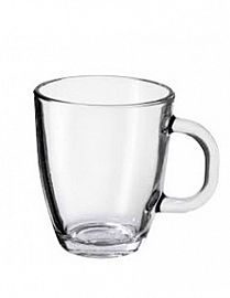TAZA VIDRIO CON ASA LISA 360CC