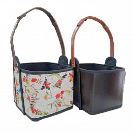 BOLSO MATERO ESTILO CANASTA CUADRADO CUERINA