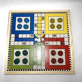 JUEGO DE MESA DE MADERA OCA/LUDO/RECORRIDO