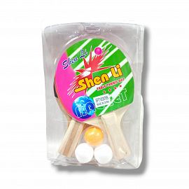 PALETA DE PING PONG+3 PELOTITAS EN BLISTER 24CM