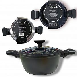 CACEROLA ANTIADHERENTE EFECTO GRANITO CAROL COLOR NEGRO N*20