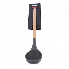 CUCHARON SILICONA CON MANGO DE MADERA