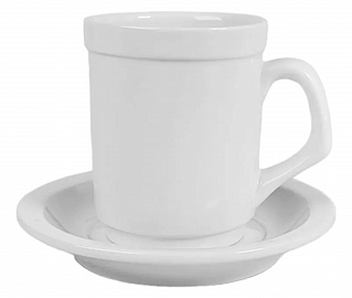 TAZA CAFE+PLATO CERAMICA LINEA RICONY AMERICANO