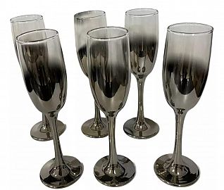  COPA VIDRIO CHAMPAGNE FUME PLATA 190ML